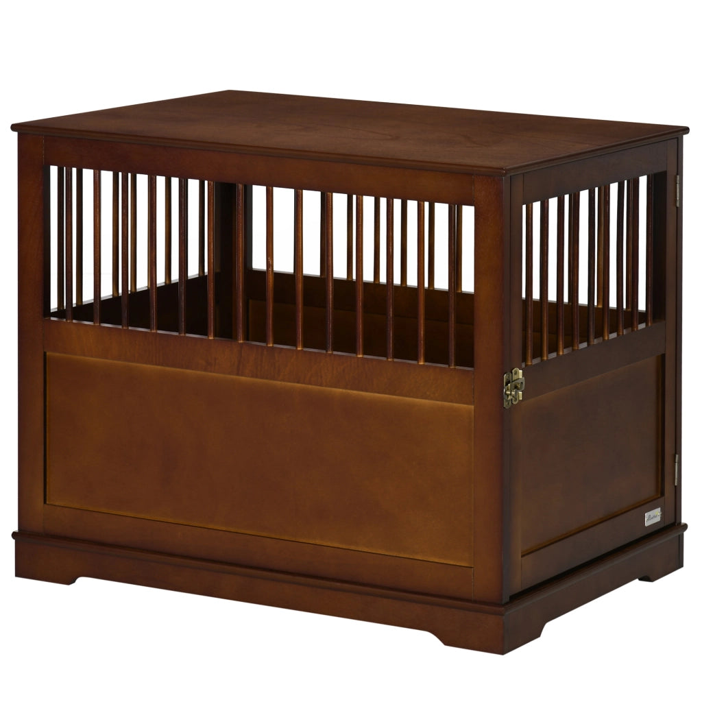 Gabbia per Cani con Serratura e Piedi Alzati ¨C zephmum ¨C 80.5x59.5x67.5 cm, Marrone