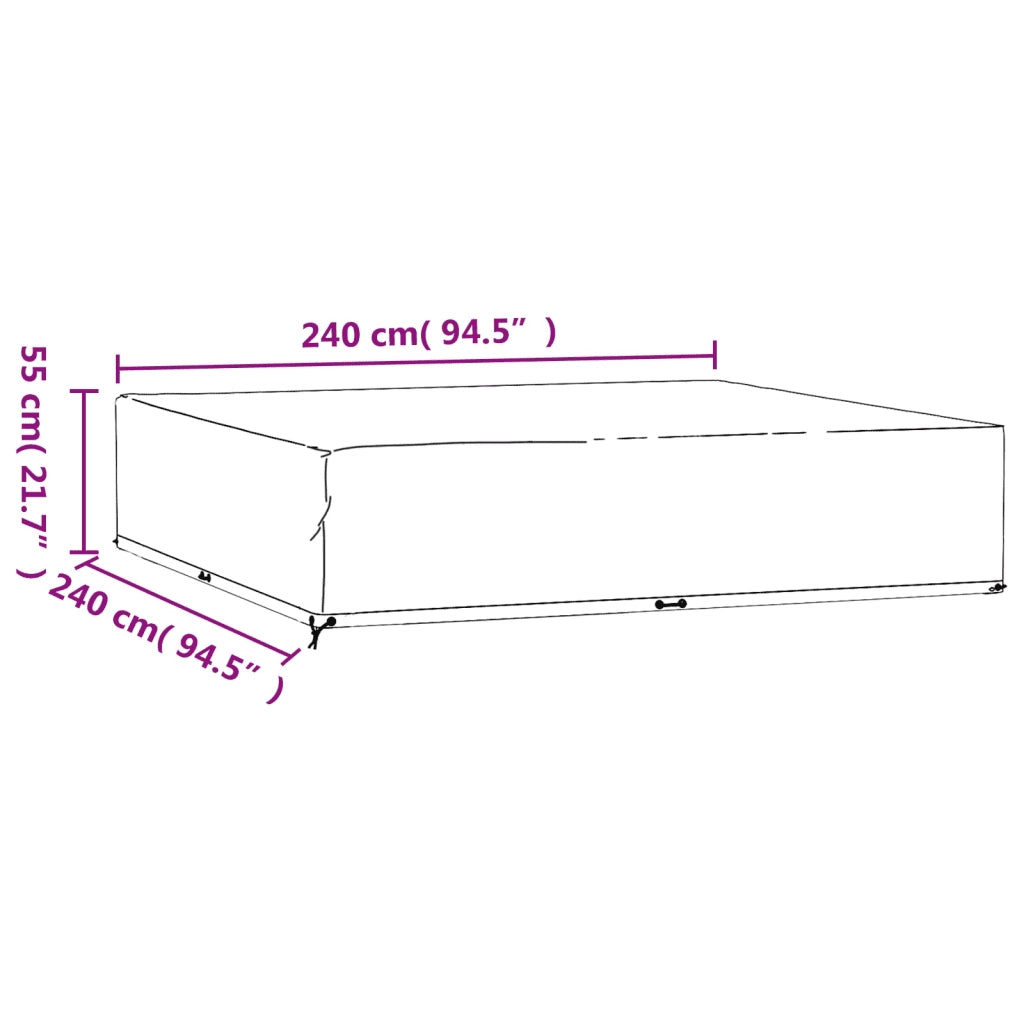 Copertura Mobili da Giardino 16 Occhielli 240x240x55cm Quadrata 319300
