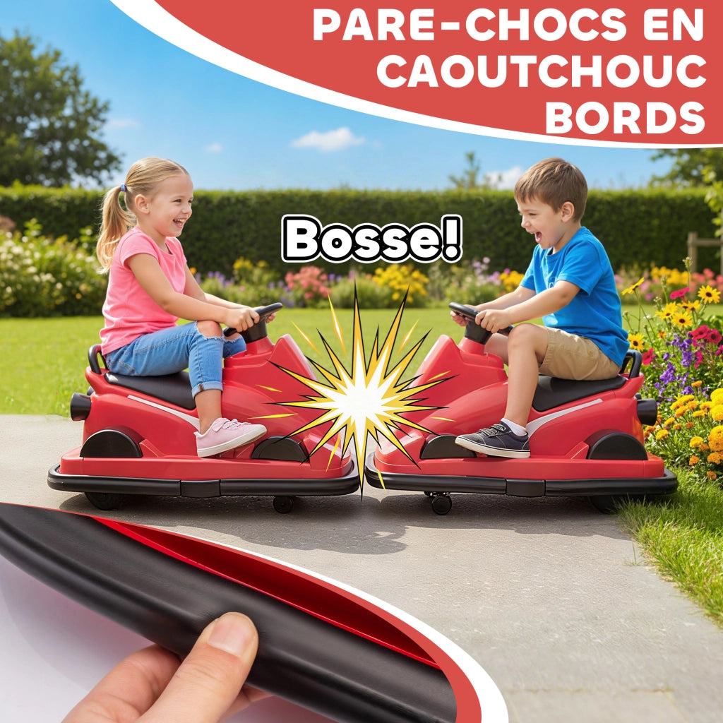 Auto Elettrica Bambini 6V con Rotazione 360' ¨C zephmum ¨C 74x53x48cm Rosso