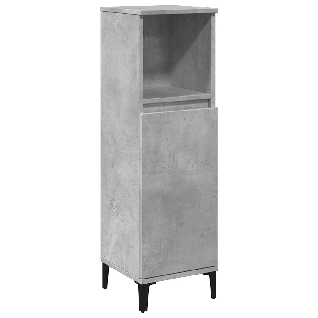 Set Mobili da Bagno 3 pz Grigio Cemento in Legno Multistrato