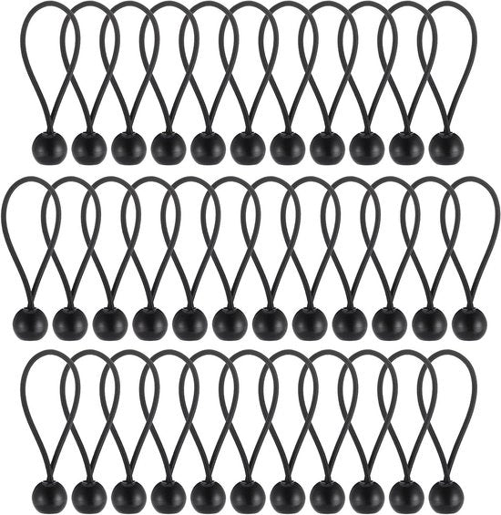 35 x Bungee Spanbal (10 cm) Elastico per Bache - Maniglia Duratura Portatile per Bandiera, Vele, Pannelli, Tende - Ideale per Campeggio e Nautica.