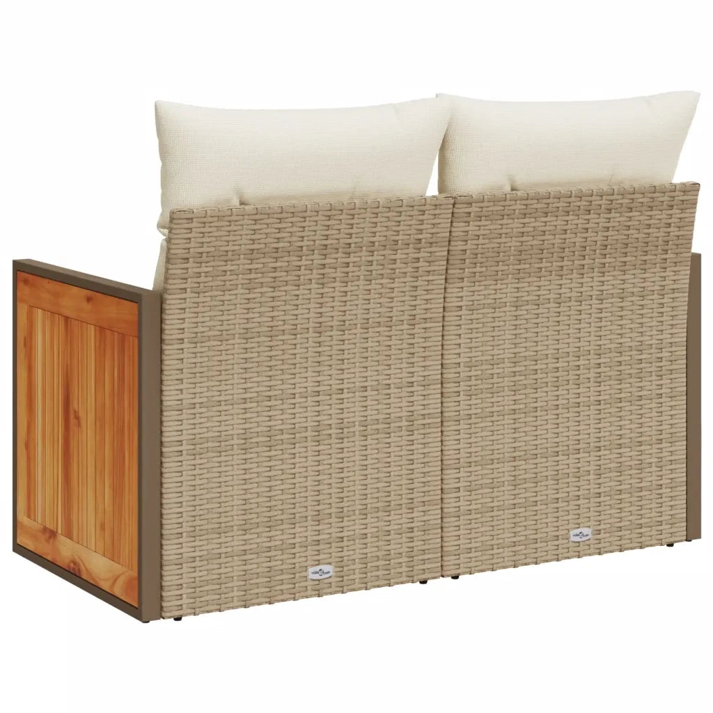 Divano da Giardino con Cuscini a 2 Posti-Sofa da Giardino-Divano da esterno Beige in Polyrattan 812142