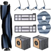 11 accessori per Eufy X10 Pro Omni Robot Aspirapolvere - Aspirapolvere accessorio - 1 Penna principale, 4 Penni laterali, 2 Filtri, 2 Sacchi di polvere, 2 Pads di pulizia