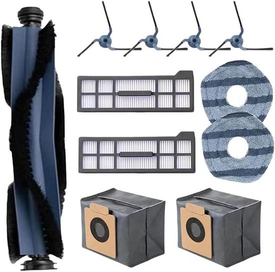 11 accessori per Eufy X10 Pro Omni Robot Aspirapolvere - Aspirapolvere accessorio - 1 Penna principale, 4 Penni laterali, 2 Filtri, 2 Sacchi di polvere, 2 Pads di pulizia