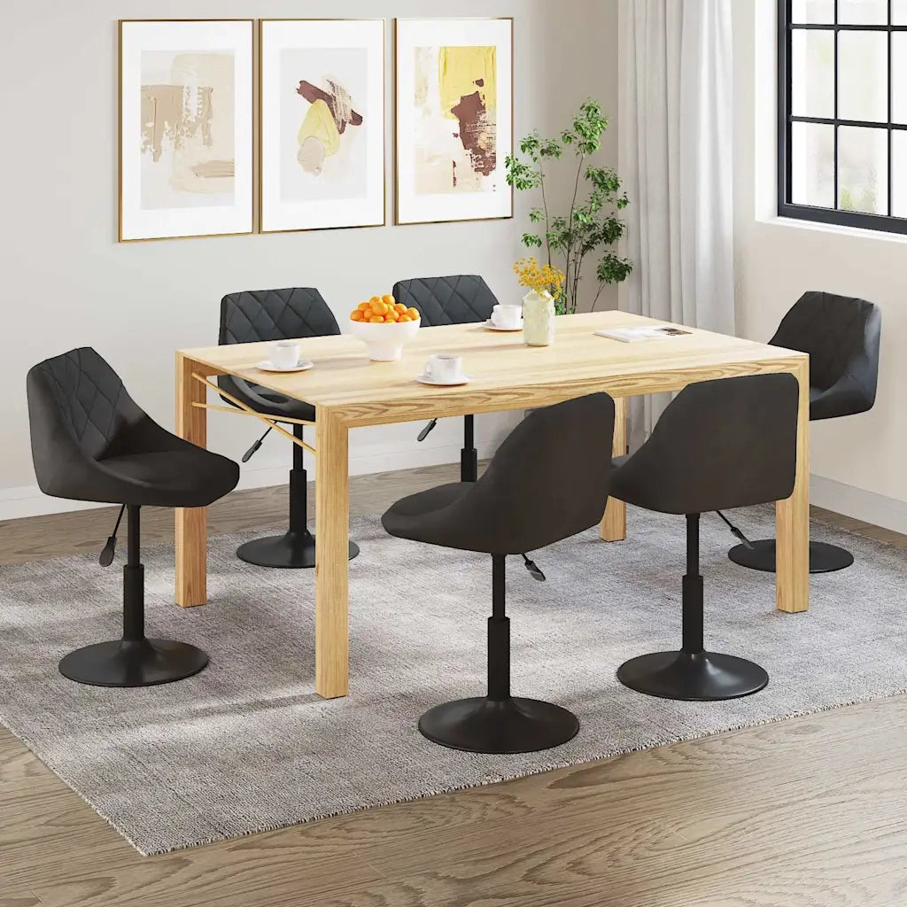 Sedie da Pranzo Girevoli 6 pz Nere in Velluto 3088799