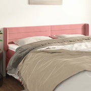 Testiera ad Orecchio-Testata con Orecchie Rosa 163x16x78/88 cm in Velluto 456882