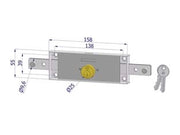 SERRATURA SERRANDA CENTRALE CILINDRO FISSO TONDO 2260  (2260XZB4508XX2)    SECUREMME