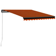 Tenda Retrattile Manuale con LED-Tenda parasole per balcone 300x250cm Arancione e Marrone