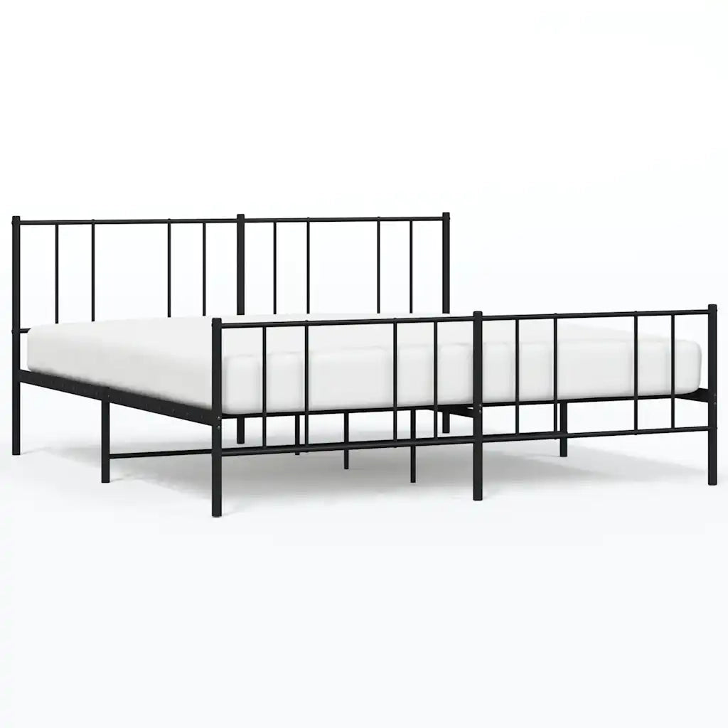 Giroletto senza Materaso con Pediera in Metallo Nero 180x200 cm 352502