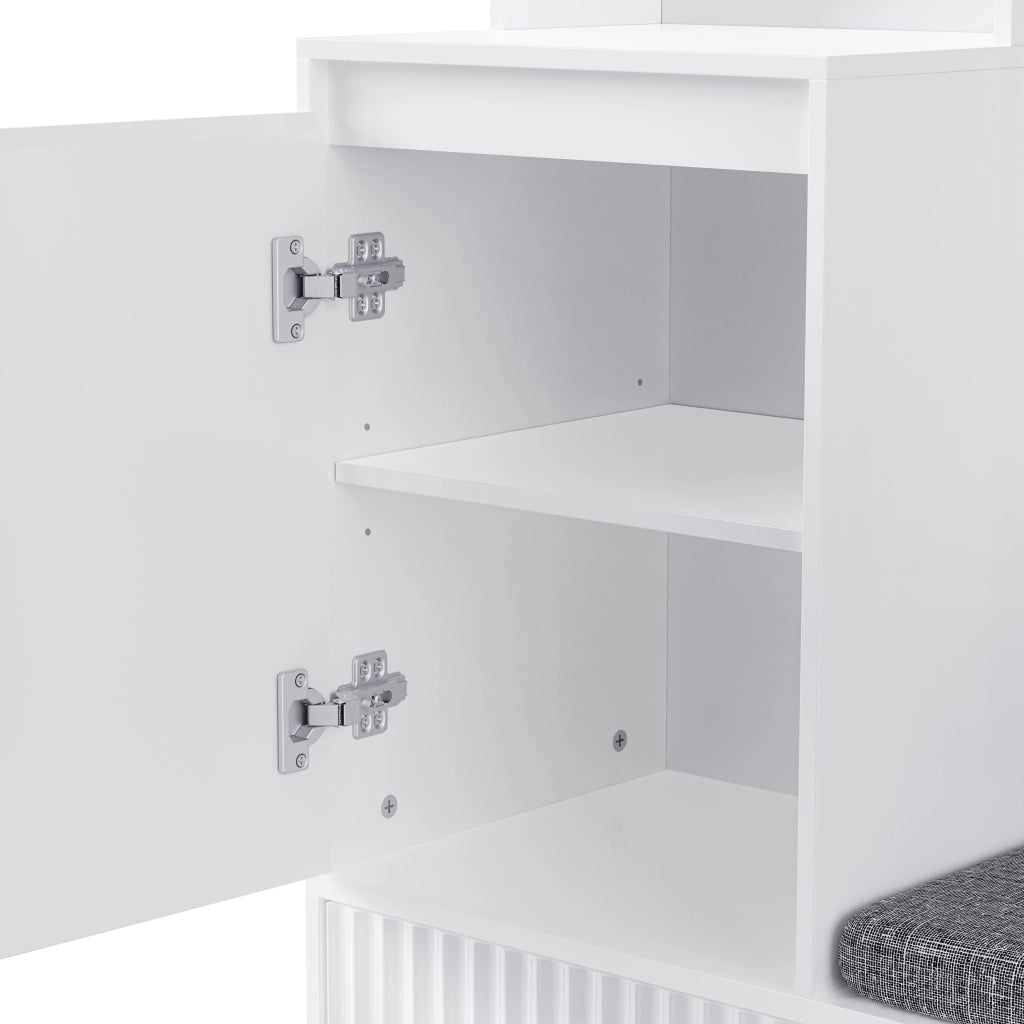 Set Ingresso con Scarpiera, Appendiabiti, Cassetti e Ganci ¨C MINIMAL ¨C Bianco 100x35x180 cm