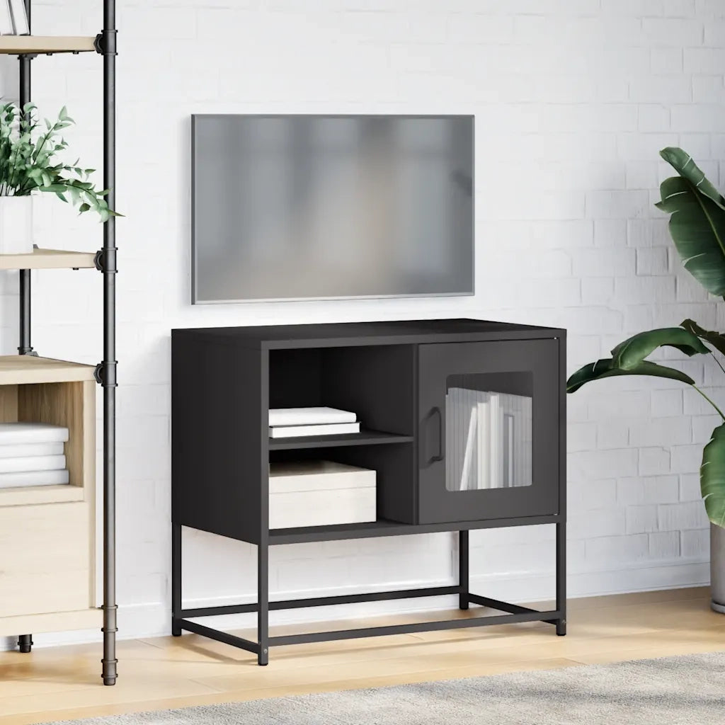 Mobile TV Nero 68x39x60,5 cm in Acciaio 853386