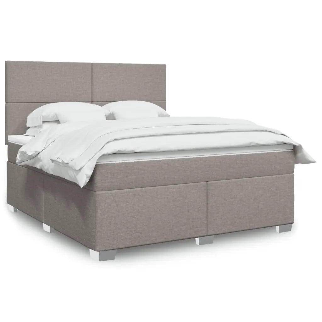 Giroletto a Molle con Materasso Tortora 180x200 cm in Tessuto