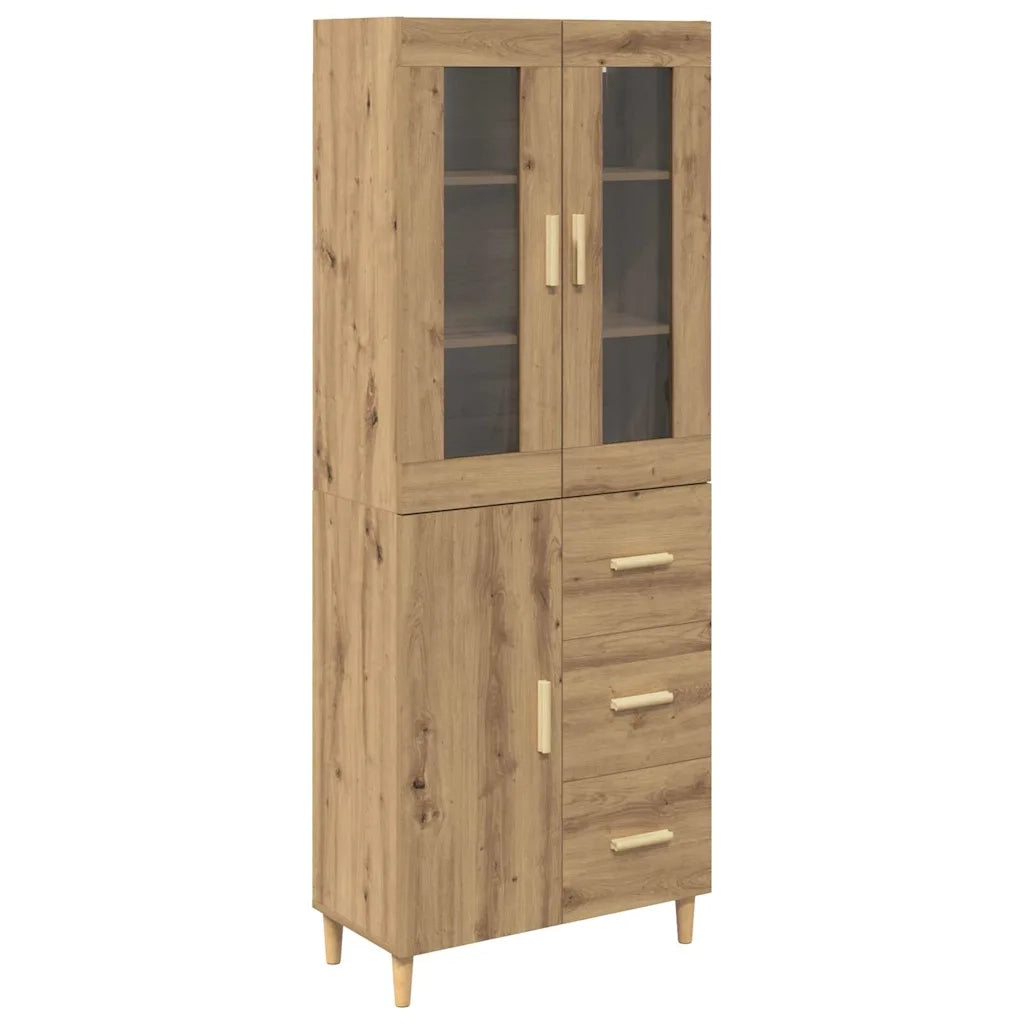 Credenza | Madia | Buffet da pranzo | Armadio da pranzo con cassetto Rovere artigianale 69,5 x 34 x 180 cm