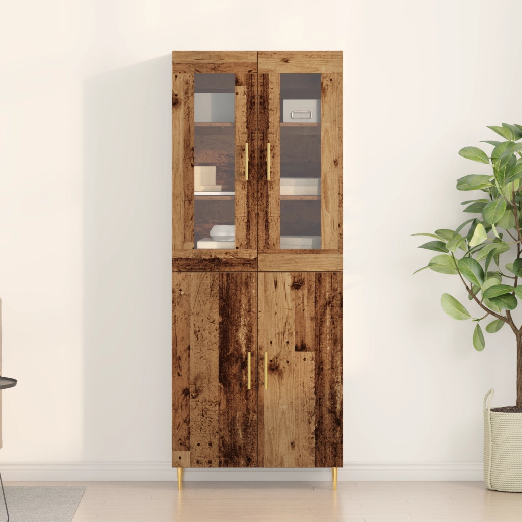 Highboard Legno Vecchio 69.5x34x180 cm Legno Ingegnerizzato
