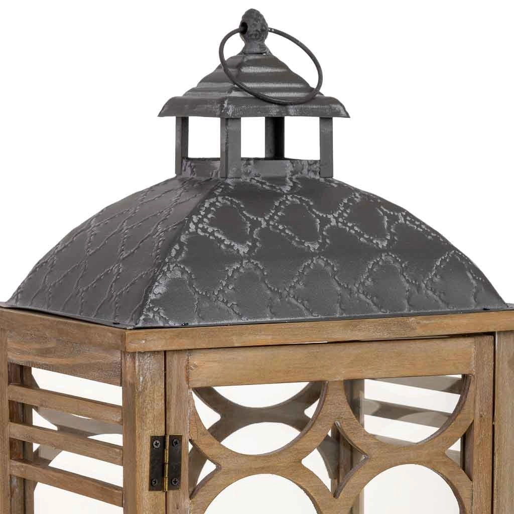 Lanterna in legno marrone 30x23x64h cm
