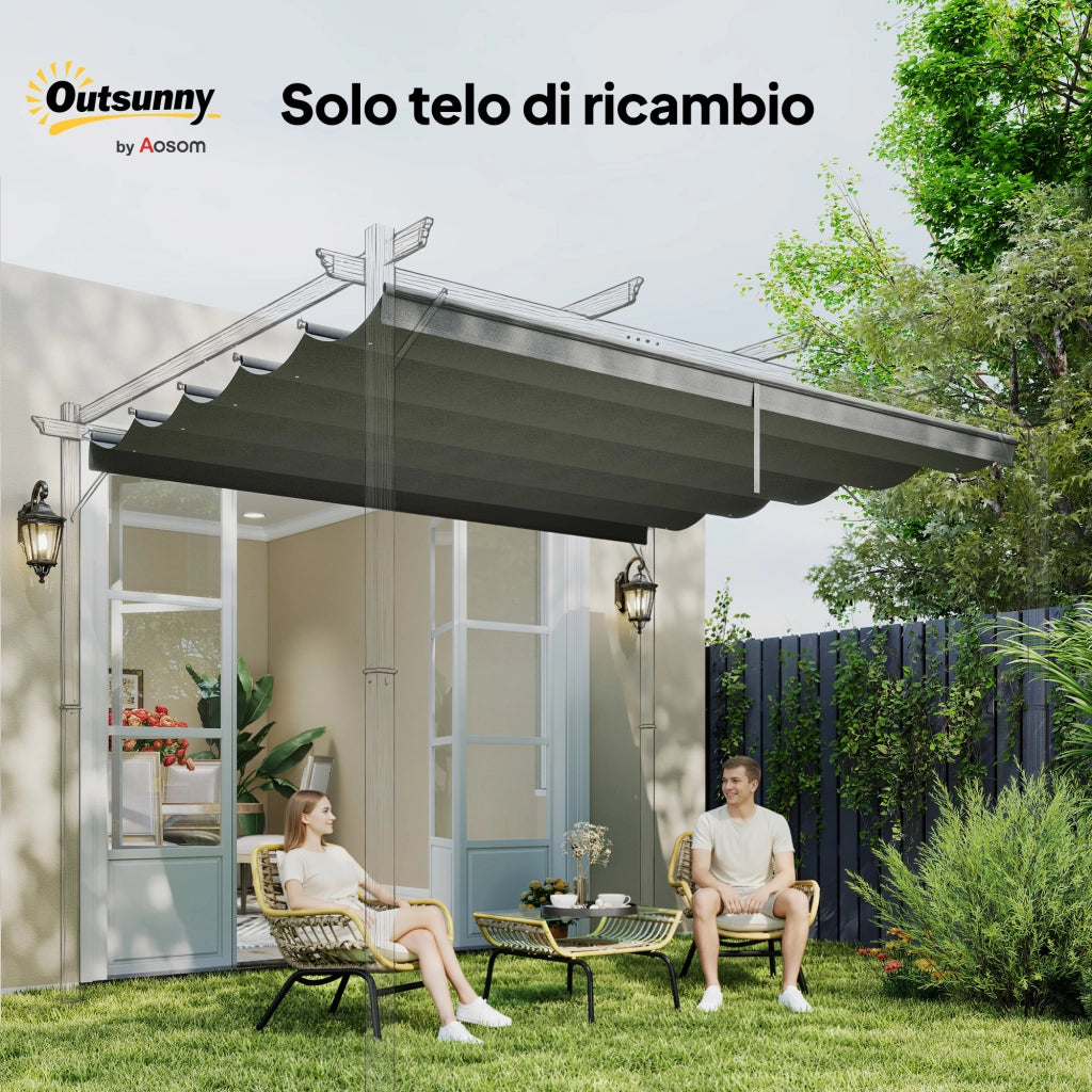 Tettuccio per Gazebo 3x3 m ¨C zephmum ¨C Grigio Chiaro con Fori di Drenaggio