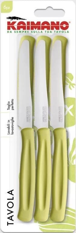 Set 6 Coltelli da Tavola Dinamik Lama Seghettata Verde Lime Fiskars Kaimano