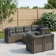 Divano 7 Posti da Giardino con Cuscini Aspetto Rattan PP 3444171