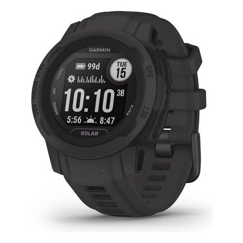 Garmin instinct 2s solar, smartwatch, 40mm, rugged design, ricarica solare, autonomia 51 giorni, +30 app multisport, gps, cardio, spo2, garmin pay, connect iq (graphite) - 010 02564 00
