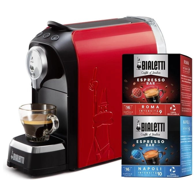 Bialetti Bundle Super Rosso + 32 caps