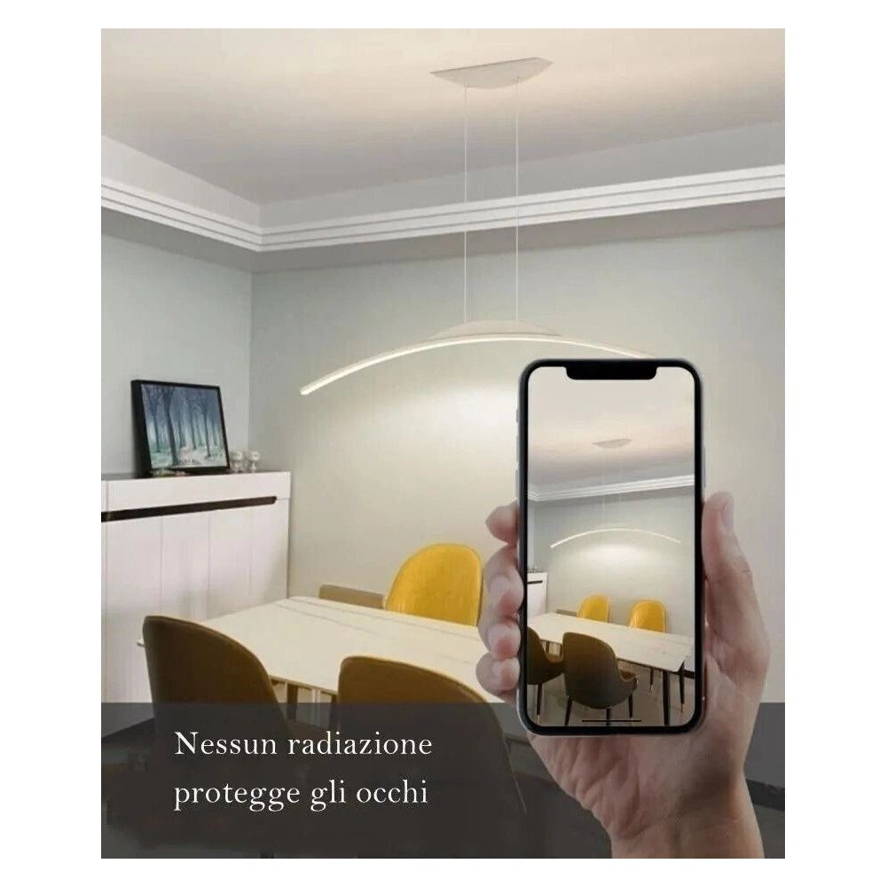 Trade Shop - Lampadario Da Soffitto A Sospensione Led 16w Curvato Luce 3000k 6500k 4000k B68-b -