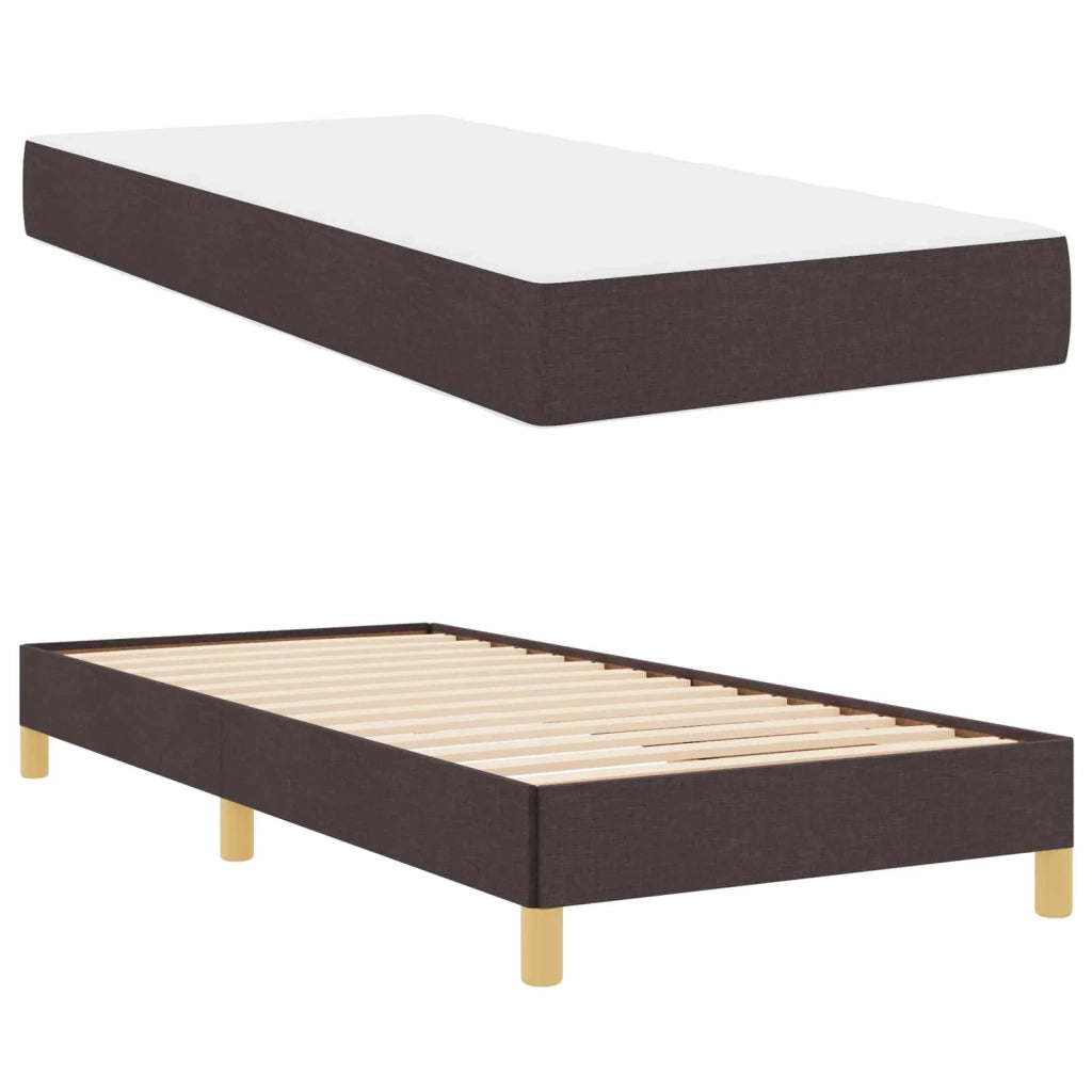 Letto a molle con materasso Marrone Scuro 80 x 200 cm Tessuto