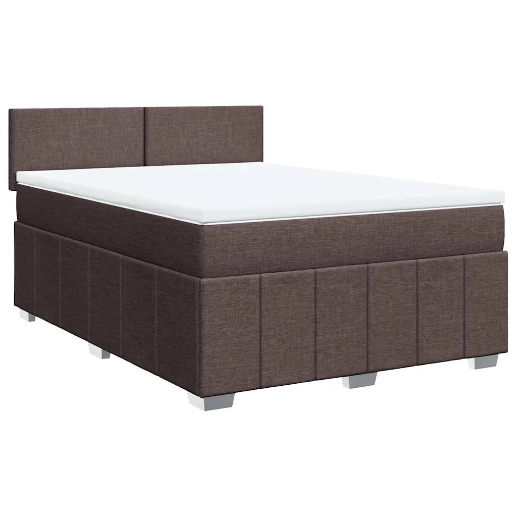 Giroletto a Molle con Materasso Marrone Scuro 140x190cm Tessuto 3287059