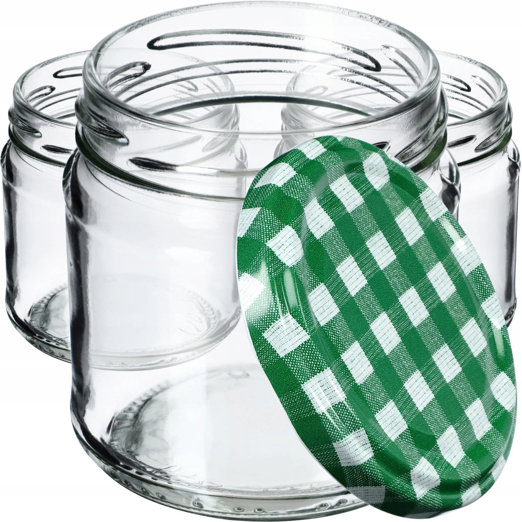 Barattoli per conserve KADAX Lerma 200ml 10 pezzi 66mm + coperchio "Griglia verde"