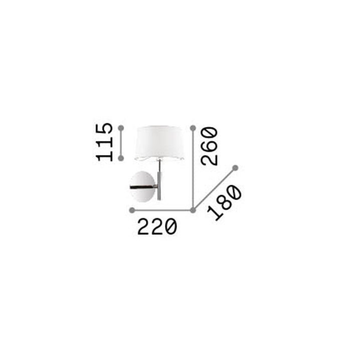 Applique Moderna Hilton Metallo Bianco 1 Luce G9 3W 3000K Luce Calda