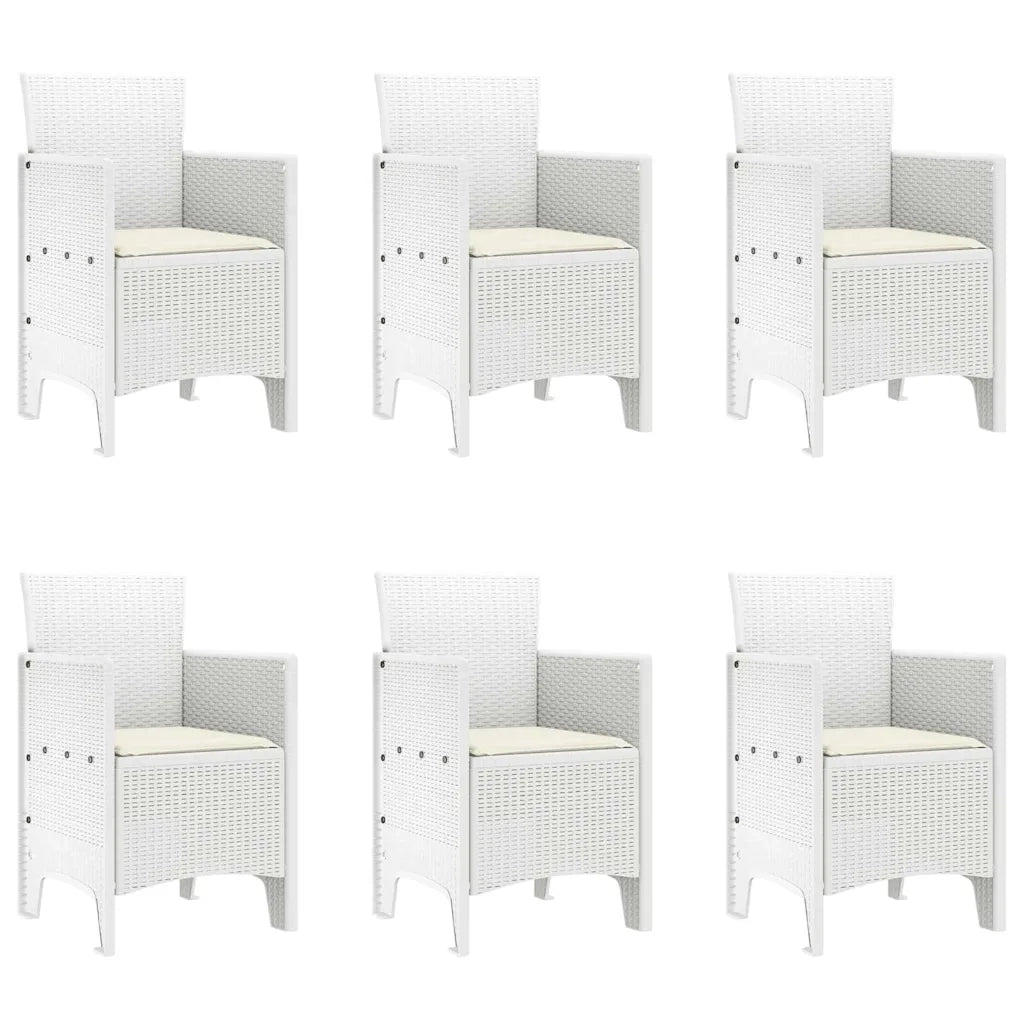 Set da Pranzo per Giardino 7 pcs Bianco Polipropilene 3378726