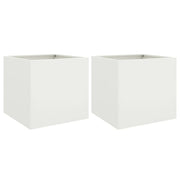 Fioriera rialzata per piante fiori giardino terrazze set da 2 49 x 47 x 46 cm acciaio bianco 02_0038985