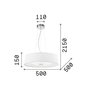 Sospensione Moderna Hilton Metallo Bianco 4 Luci E27