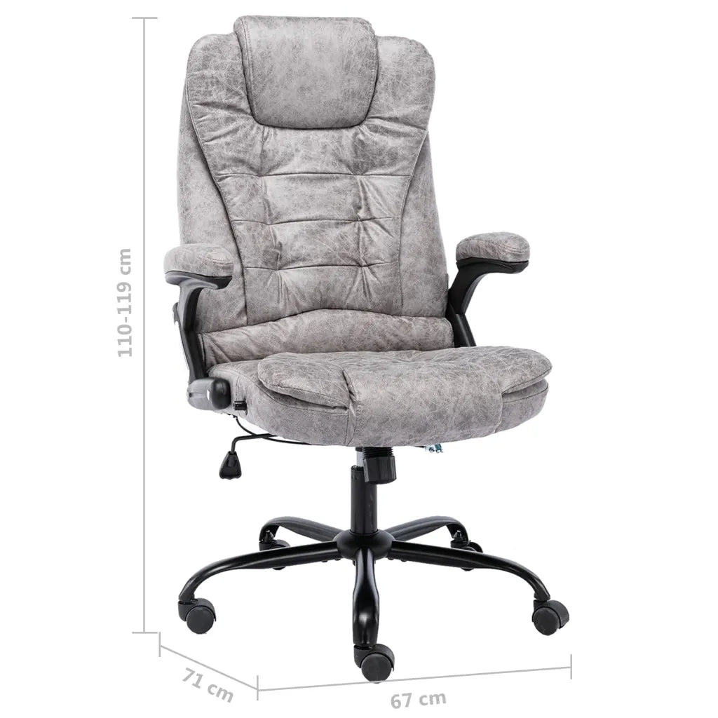 Sedia da Ufficio | Sedia da Gaming Grigio Chiaro in Scamosciato