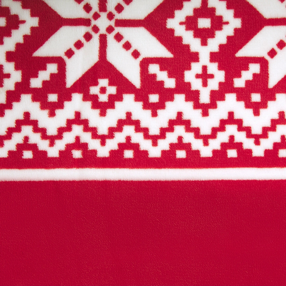 Plaid Coperta Flanella Rossa 150 x 200 cm Inverno Lanuginoso Classico Inverno Stagionale Maglione Di Natale Modello