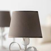 Applique Shabby Chic Lucy Bianco 1 Luce Paralume Tortora