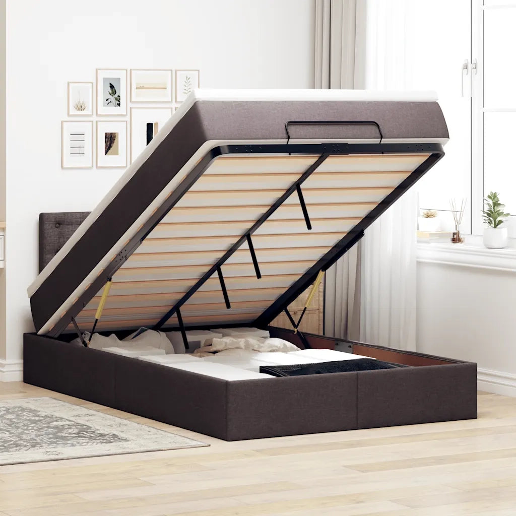 Struttura Letto Pouf con Materasso 80x200 cm in Tessuto