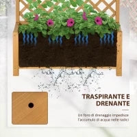 Fioriera da Esterno in Legno d'Abete con Design Verticale Rialzato, 90x45x180 cm, Giallo