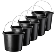 Secchio da costruzione KADAX da 12 litri, secchi in plastica resistenti per uso domestico e giardinaggio, confezione da 5 pezzi.