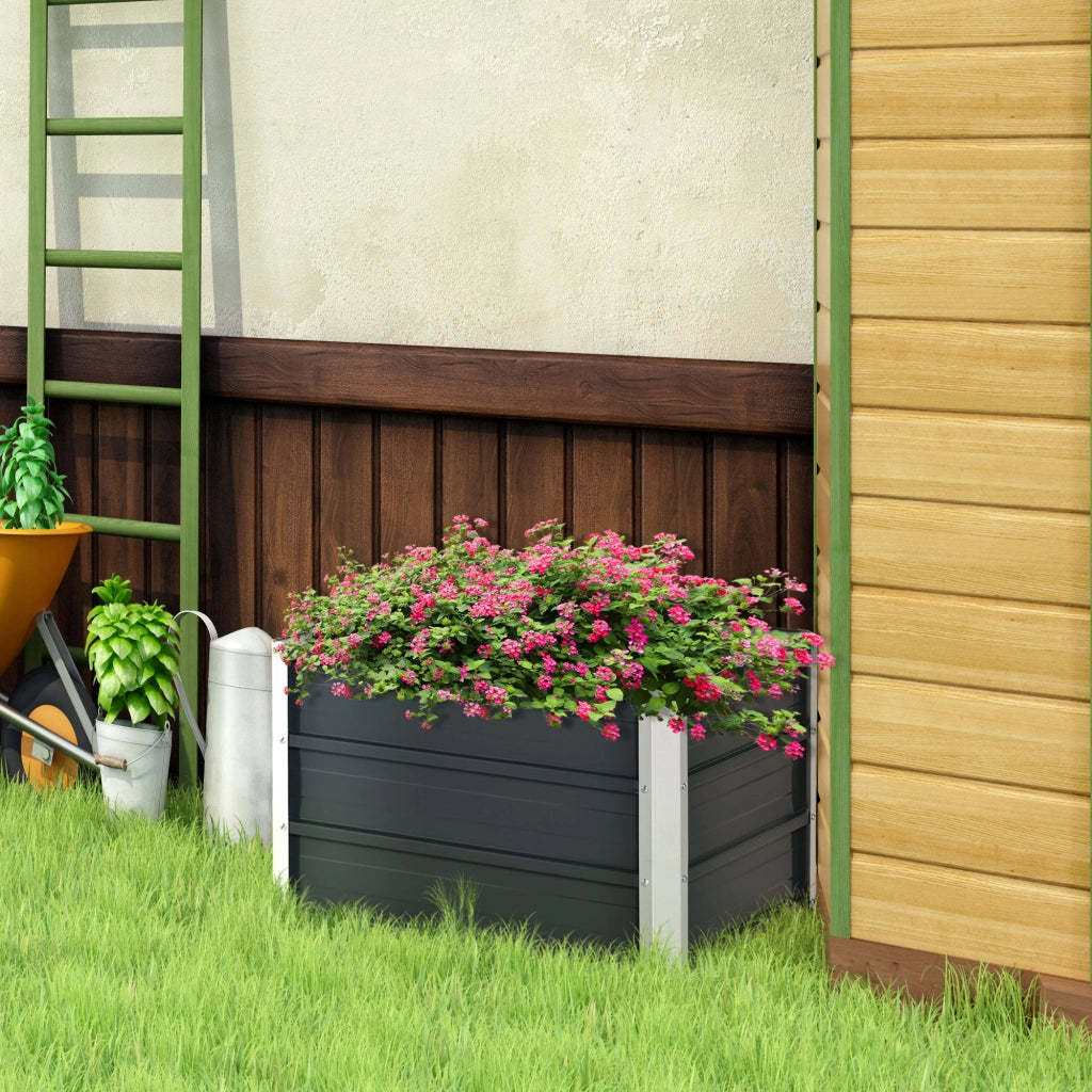 Hochbeet da giardino in acciaio ¨C zephmum ¨C grigio scuro 66x47x40 cm