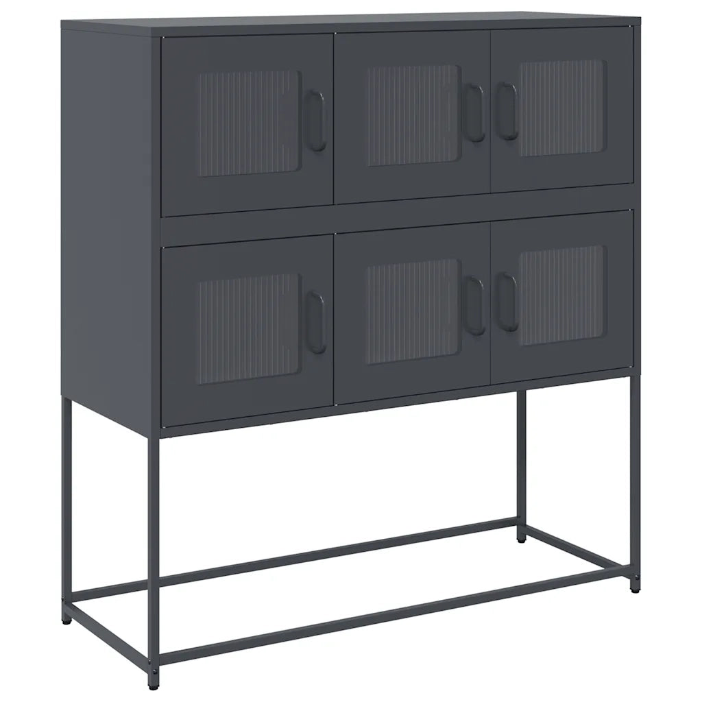 Credenza Antracite 100,5x39x107 cm in Acciaio Laminato a Freddo