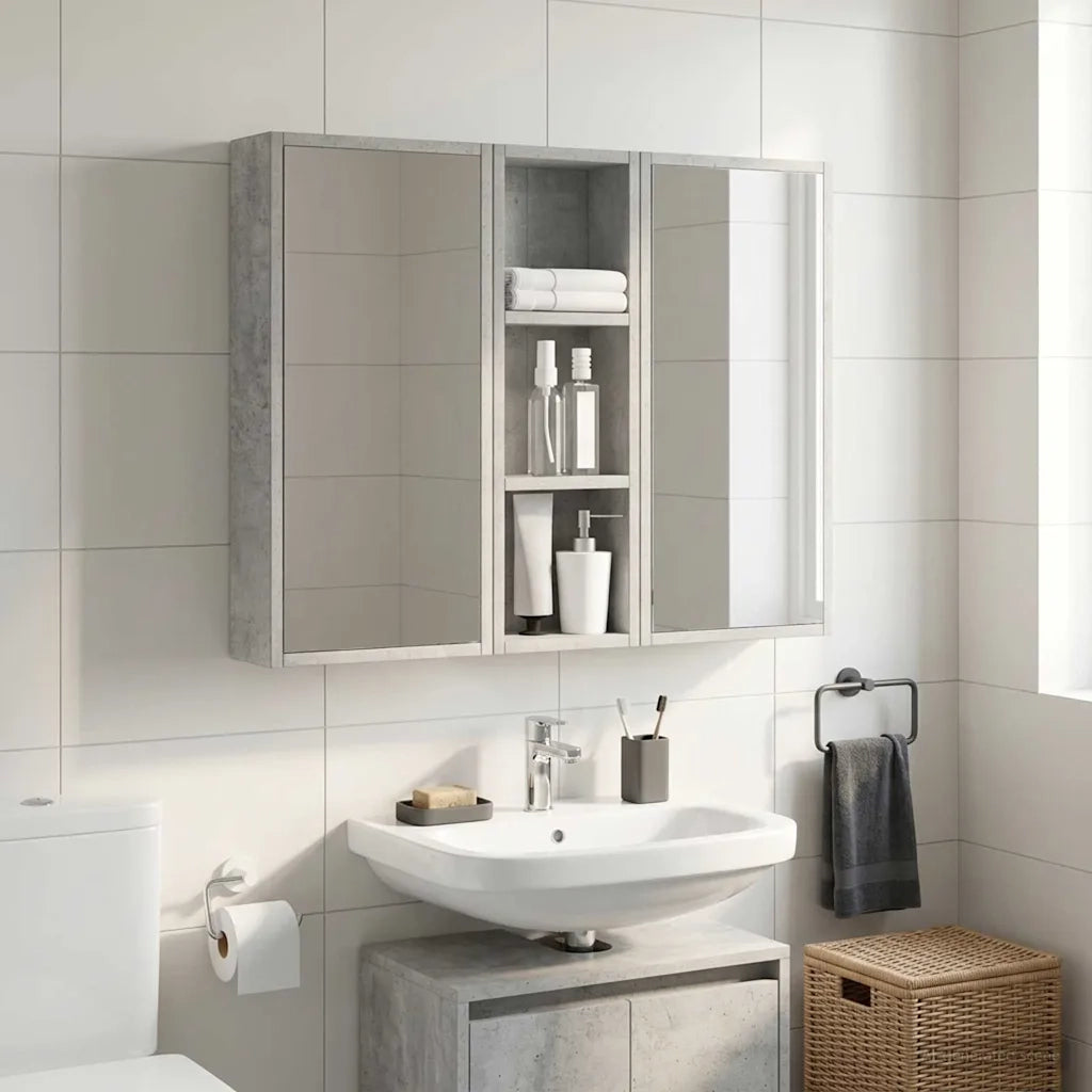 Armadio da bagno a muro Grigio Cemento 20 x 10 x 60,5 cm
