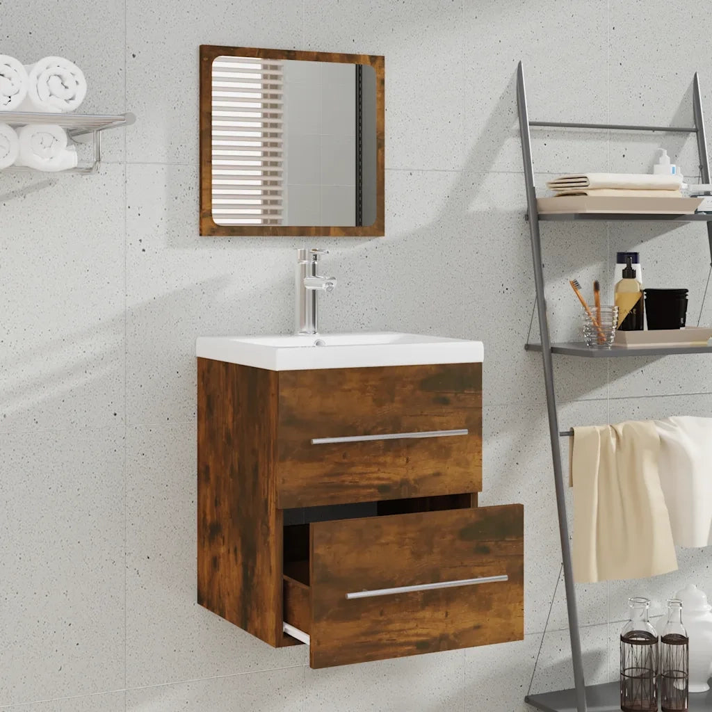 Mobile da Bagno con Specchio Rovere Fumo 41x38,5x48 cm 820469