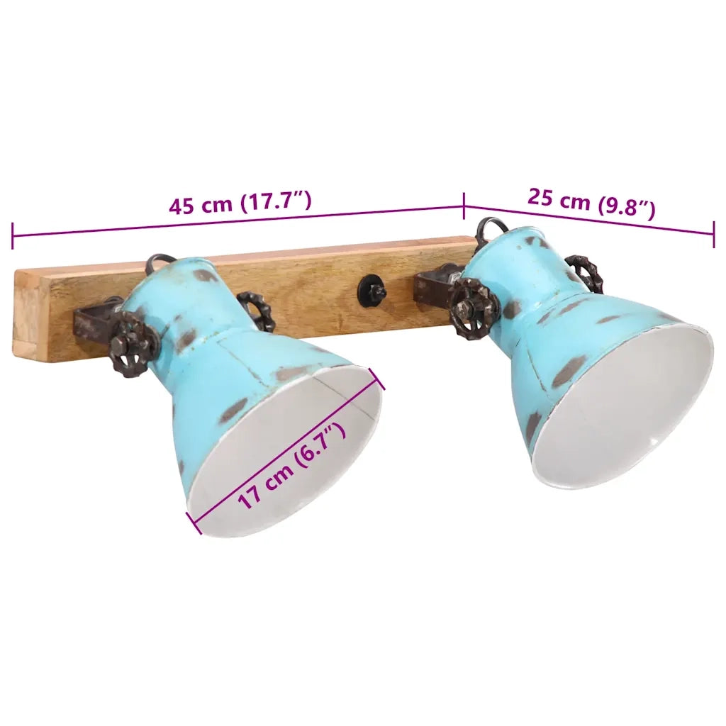 vidaXL Lampada a Parete 25 W Blu Anticato 45x25 cm E27