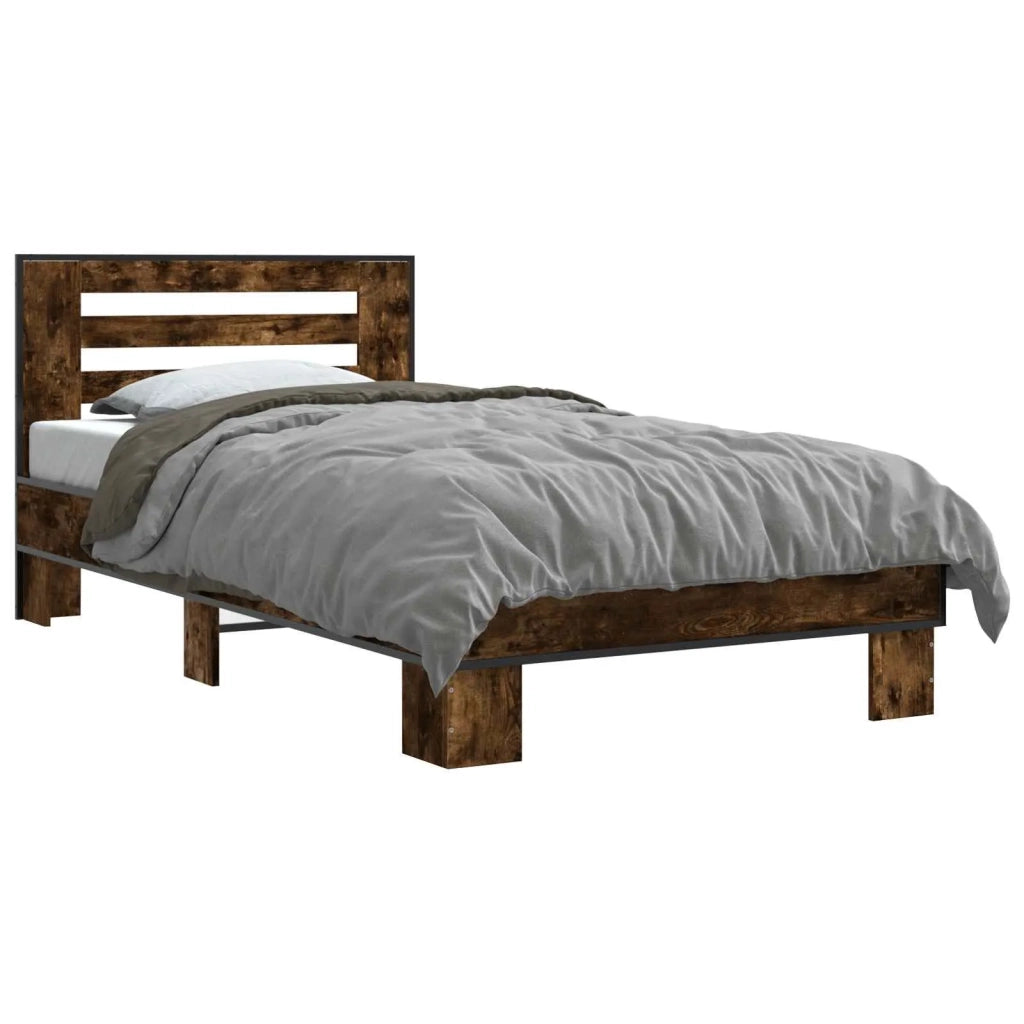 Struttura letto con testata Rovere Fumo 80 x 200 cm 8009102