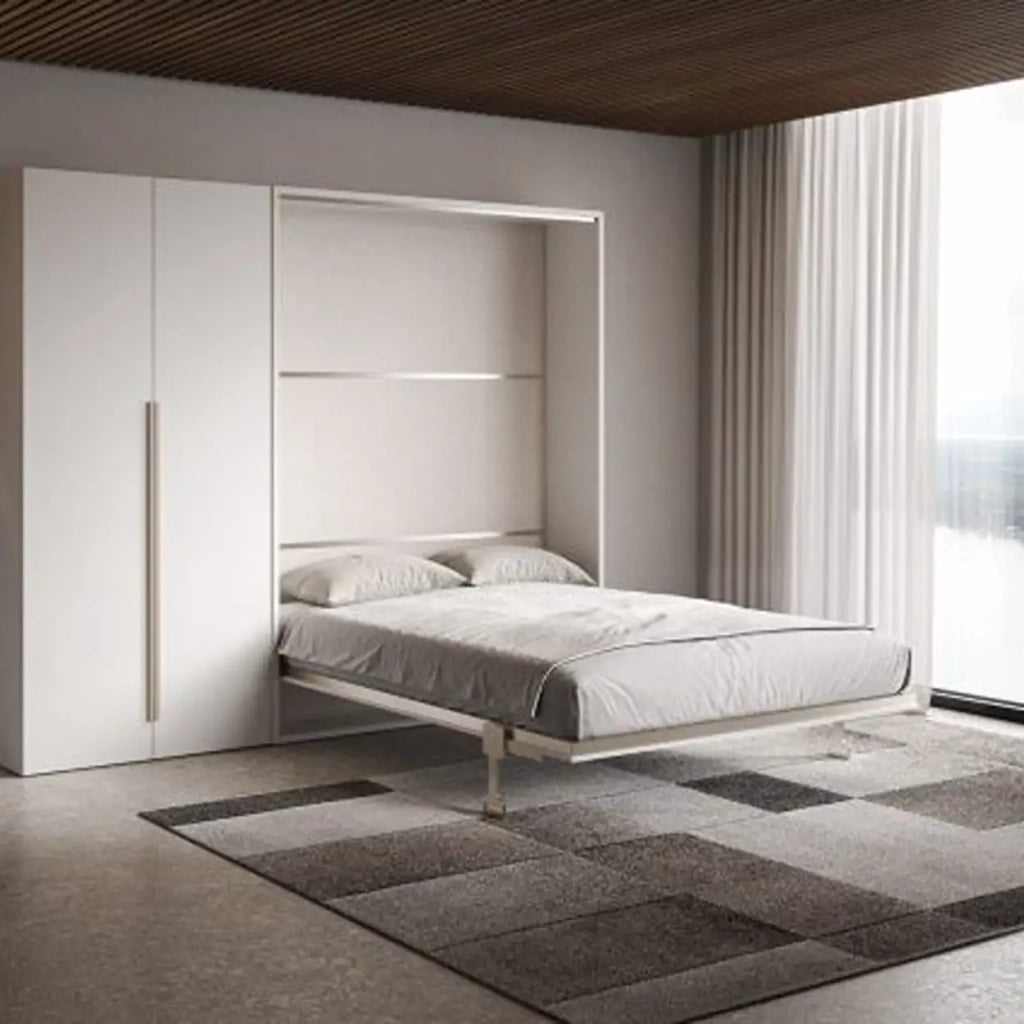 Letto matrimoniale a scomparsa 160 Versia con armadio sx 2 ante bianco