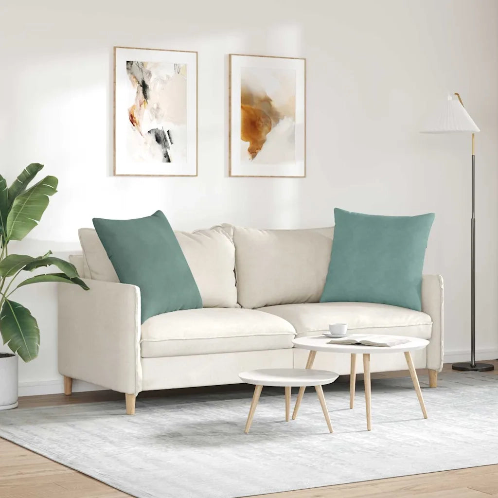 Cuscini da Divano 2 pz | Cuscini per sedie Verde Mare 80 x 80 cm Tessuto in Cords