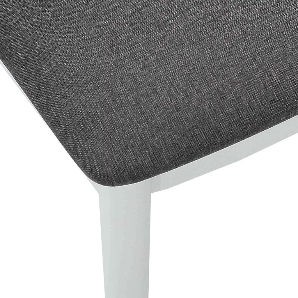 Sedia da pranzo 2 pcs Bianco e Grigio Legno di gomma solido