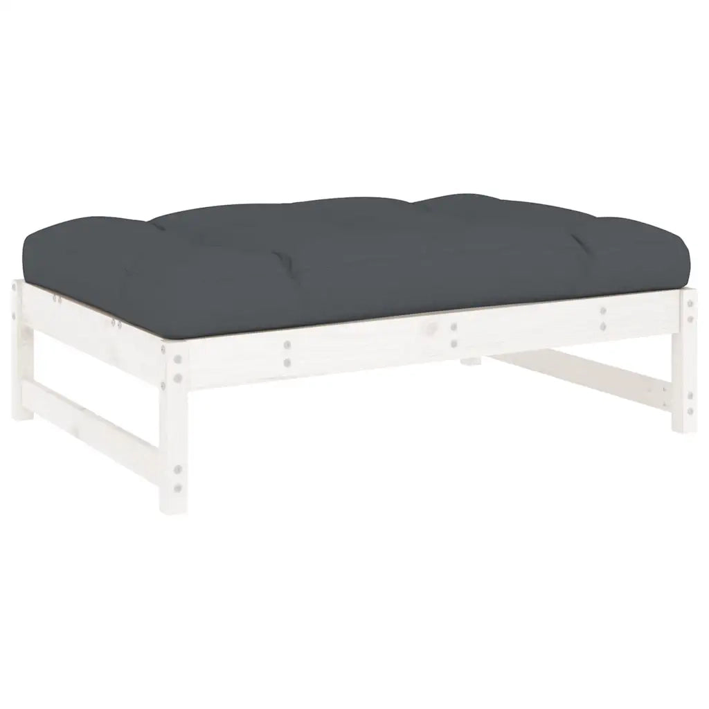 Sedia da giardino-Poggiapiedi da Giardino 120x80 cm Legno Massello di Pino Bianco 797004