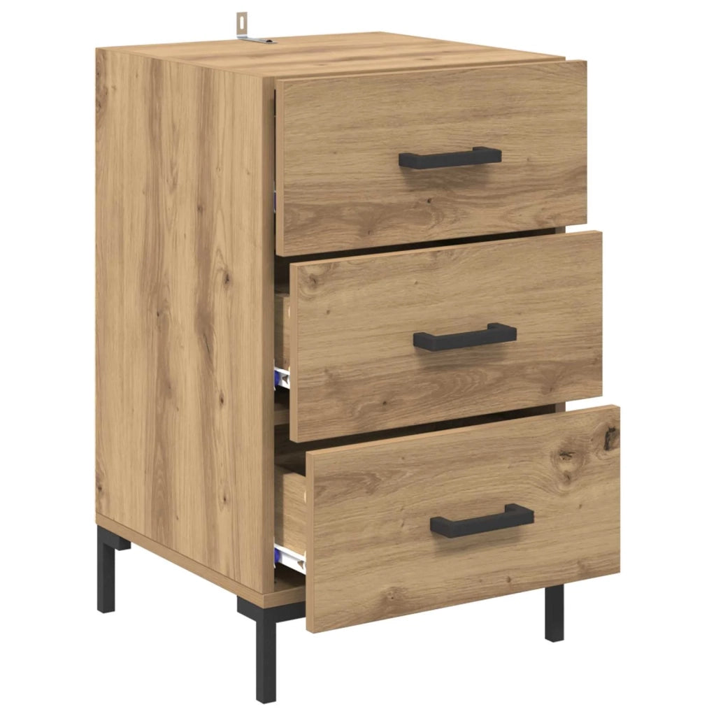 Comodino | Armadio da Notte | Mobiletto da notte Rovere artigianale 40 x 40 x 66 cm