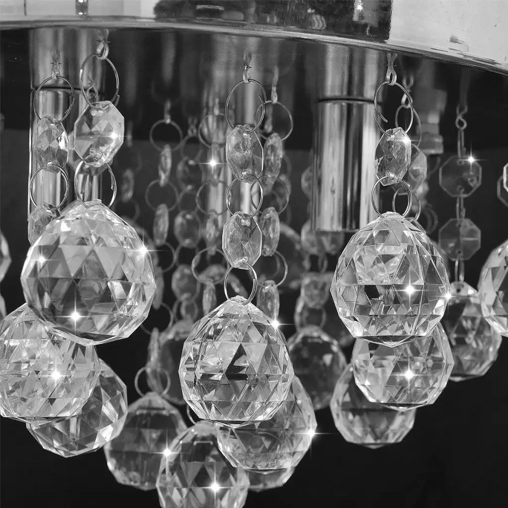 Lampada di Soffitto Pendente in Cristallo Lampadario Cromato 240688